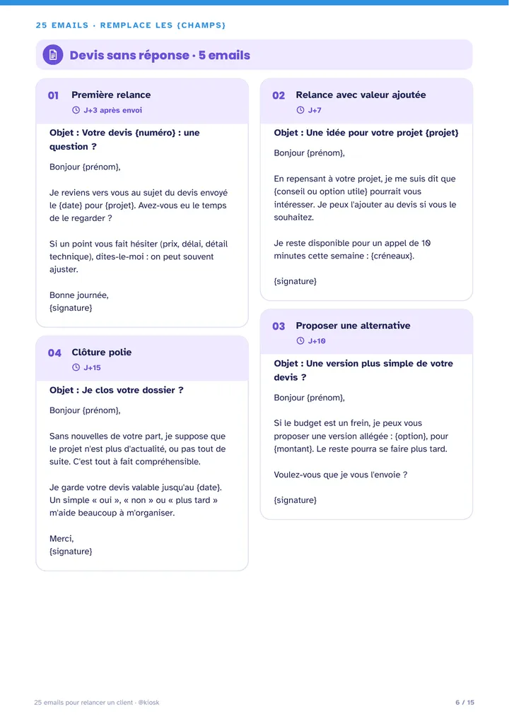 Les emails, prêts à copier