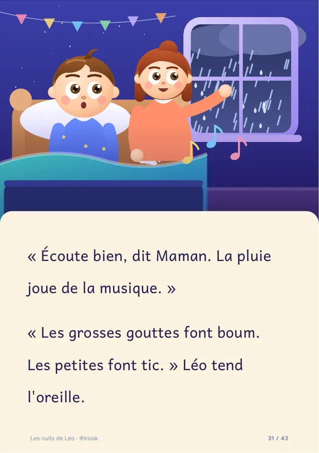 Histoire 3 : la pluie fait de la musique