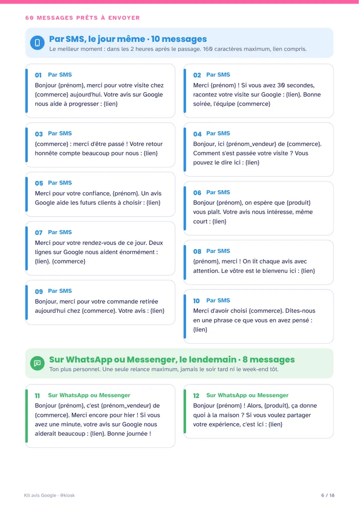 Les SMS, prêts à copier