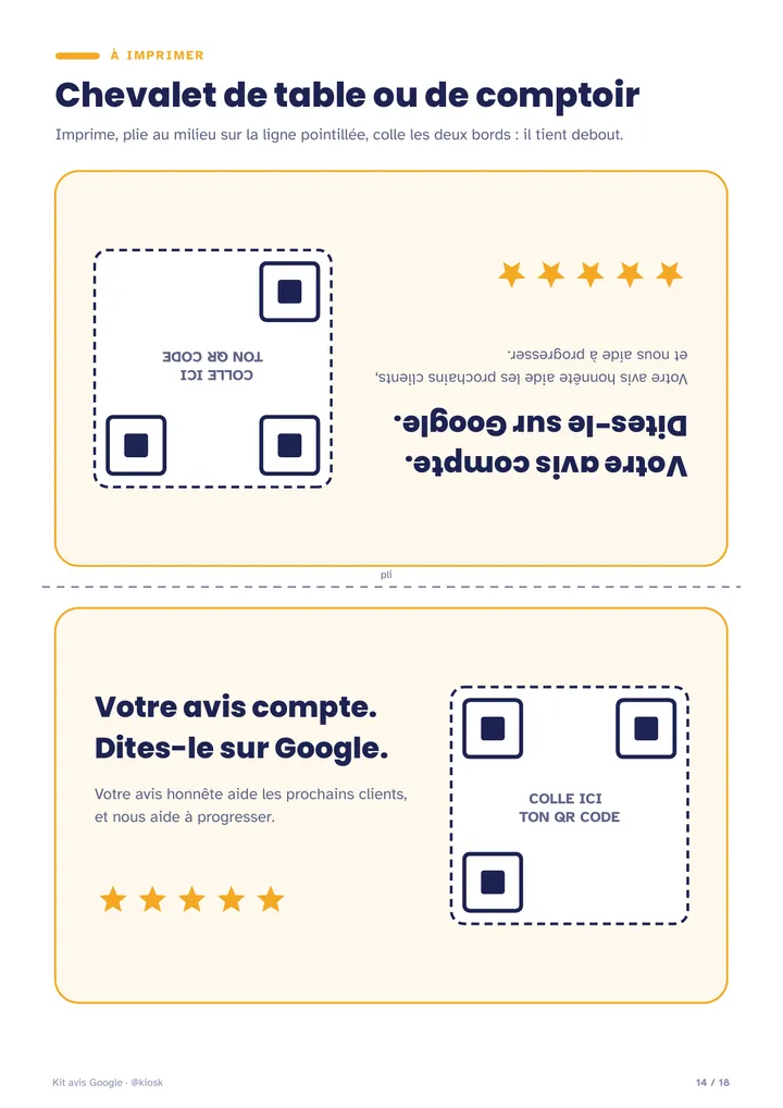Le chevalet de comptoir