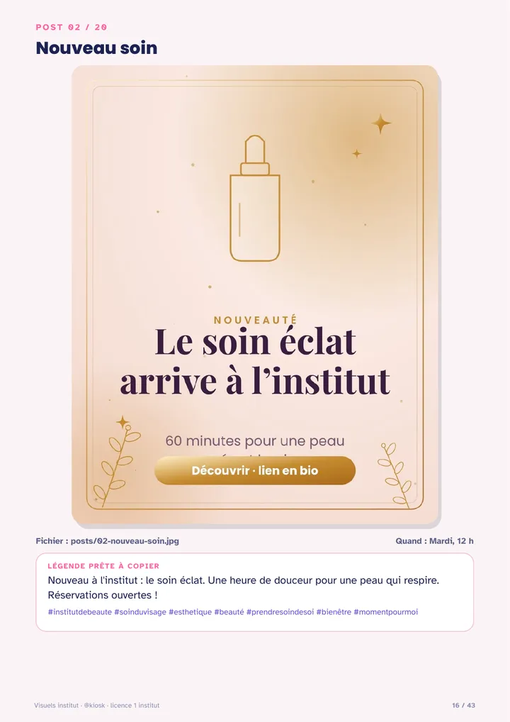 Post 2 : nouveau soin